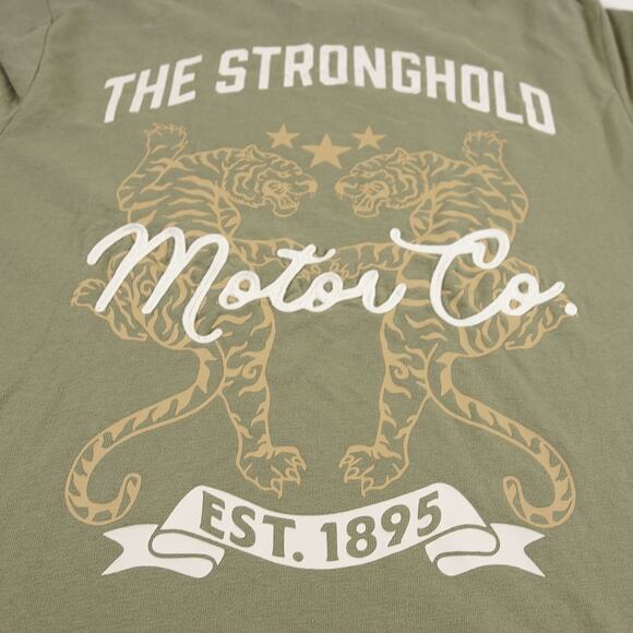 Stronghold Motor Co x Primark Relaxed Short Sleeve Green Cotton Blend Shirt XL - Picture 6 of 7